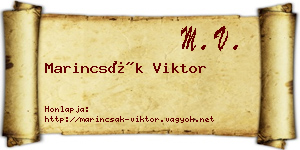 Marincsák Viktor névjegykártya